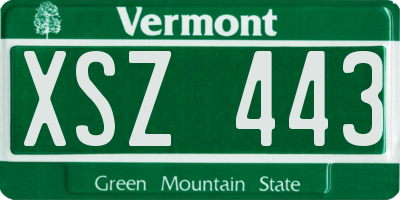 VT license plate XSZ443