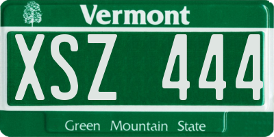 VT license plate XSZ444
