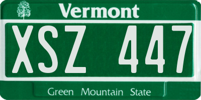 VT license plate XSZ447