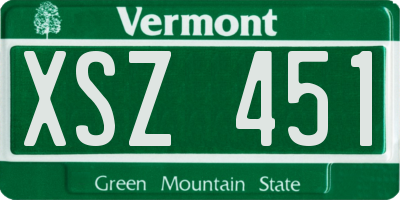 VT license plate XSZ451