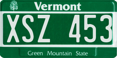 VT license plate XSZ453