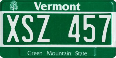 VT license plate XSZ457