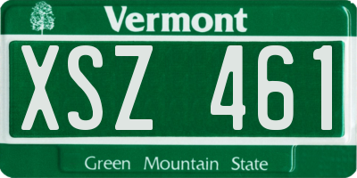 VT license plate XSZ461