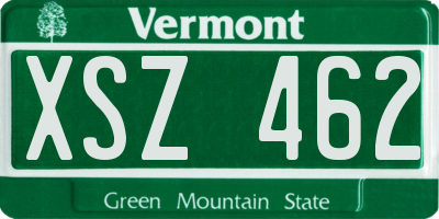 VT license plate XSZ462