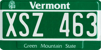 VT license plate XSZ463