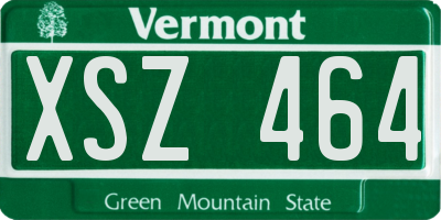 VT license plate XSZ464