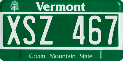 VT license plate XSZ467