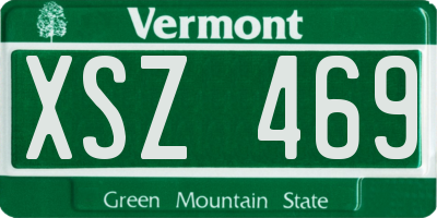 VT license plate XSZ469