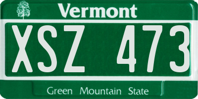 VT license plate XSZ473