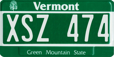 VT license plate XSZ474