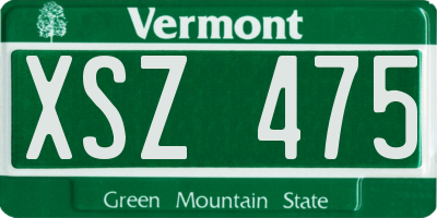 VT license plate XSZ475