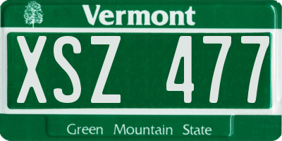 VT license plate XSZ477