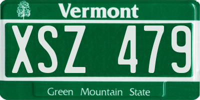 VT license plate XSZ479