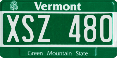 VT license plate XSZ480