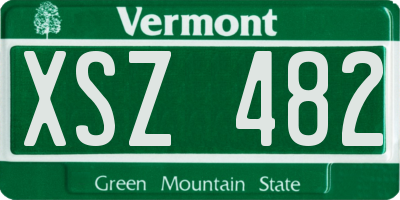 VT license plate XSZ482
