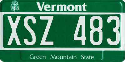 VT license plate XSZ483
