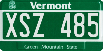 VT license plate XSZ485
