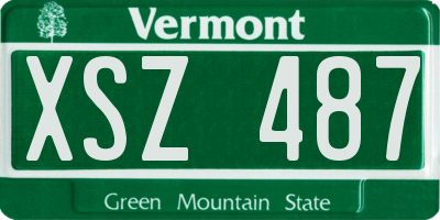 VT license plate XSZ487