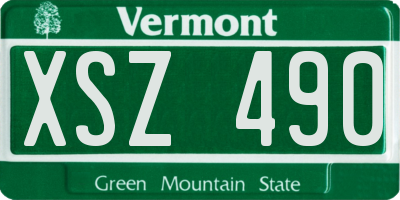VT license plate XSZ490