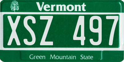VT license plate XSZ497
