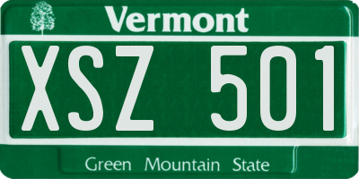 VT license plate XSZ501