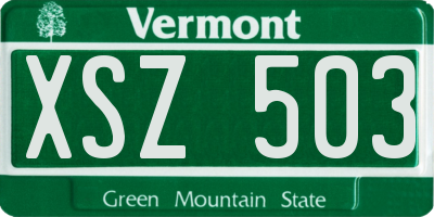 VT license plate XSZ503