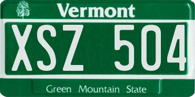 VT license plate XSZ504