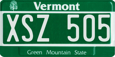 VT license plate XSZ505