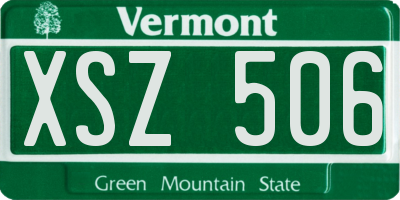 VT license plate XSZ506