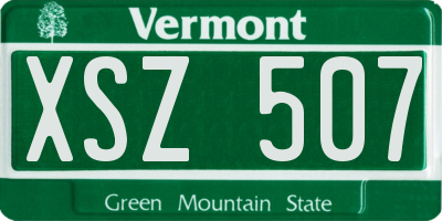 VT license plate XSZ507