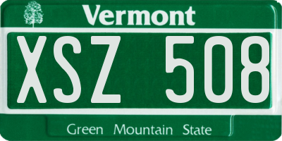 VT license plate XSZ508