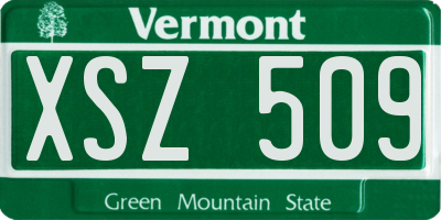 VT license plate XSZ509