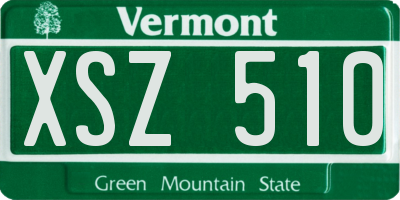 VT license plate XSZ510