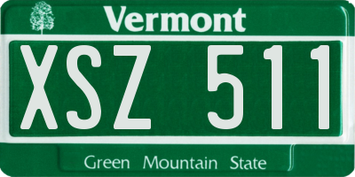 VT license plate XSZ511
