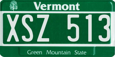 VT license plate XSZ513