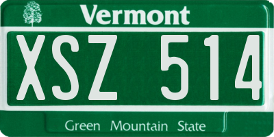 VT license plate XSZ514