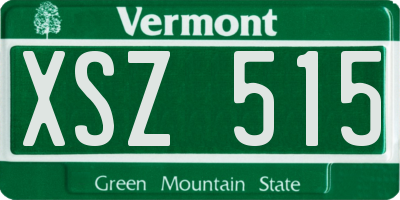 VT license plate XSZ515