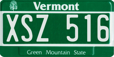 VT license plate XSZ516