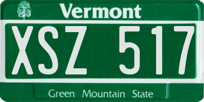 VT license plate XSZ517