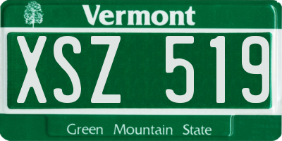 VT license plate XSZ519