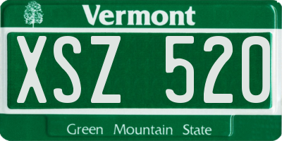 VT license plate XSZ520