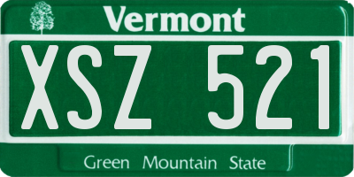 VT license plate XSZ521