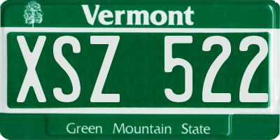 VT license plate XSZ522