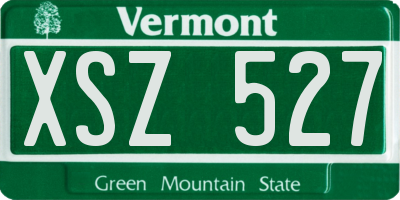 VT license plate XSZ527