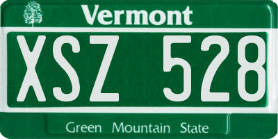 VT license plate XSZ528