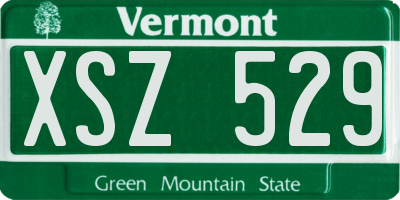 VT license plate XSZ529