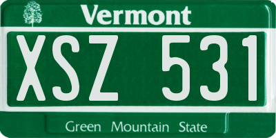 VT license plate XSZ531