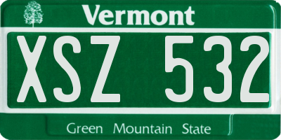 VT license plate XSZ532