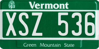 VT license plate XSZ536