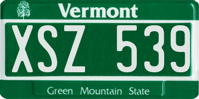 VT license plate XSZ539